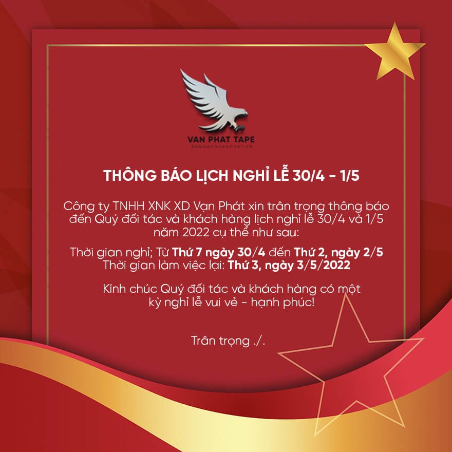 Lịch nghỉ lễ 30/4 – 1/5/2022