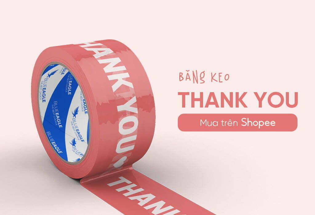 Băng keo in chữ Thank You siêu đẹp, siêu bám dính