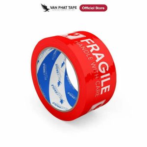 Băng keo in chữ Fragile màu trắng