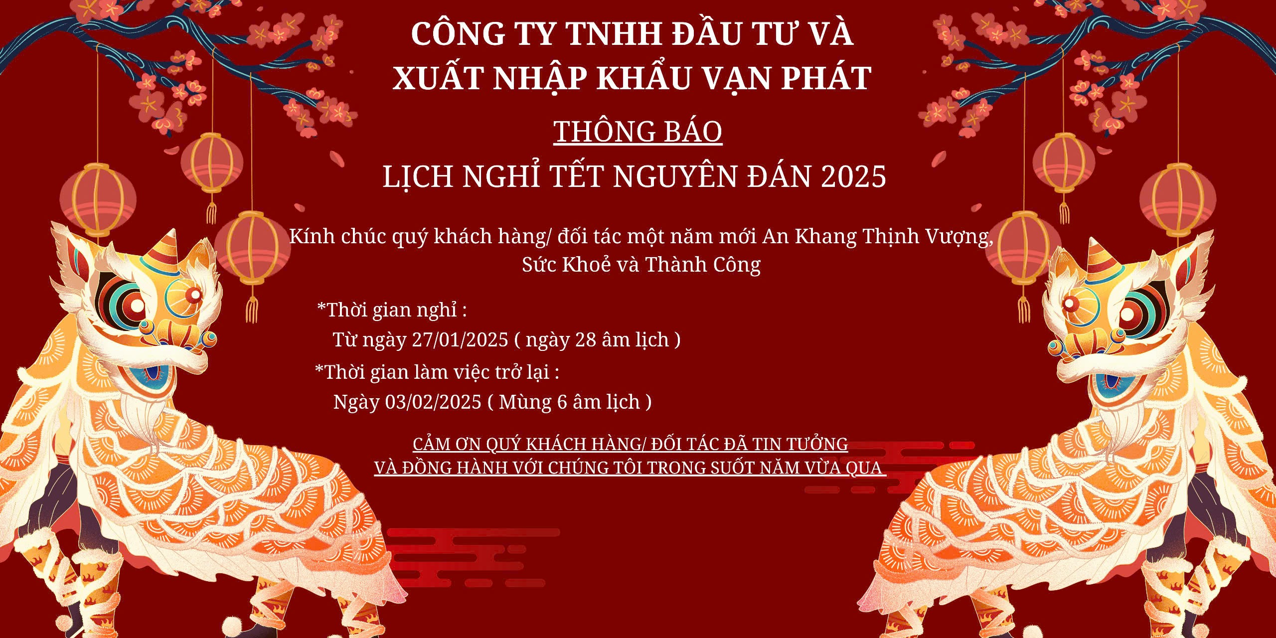 Lịch nghỉ Tết Nguyên Đán 2025