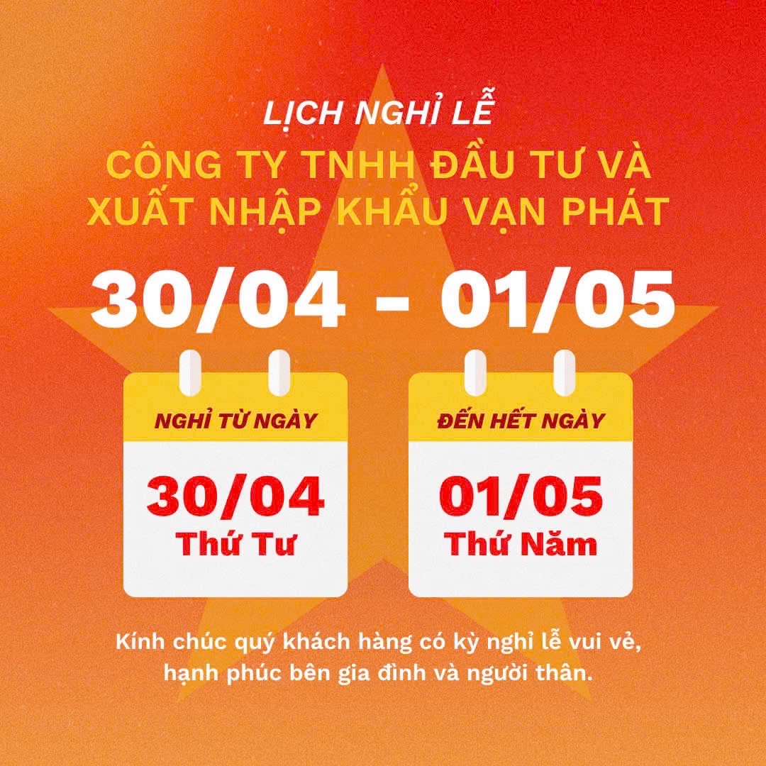 Lịch nghỉ lễ 30/4 – 1/5